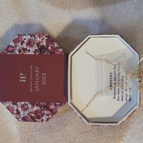 BOMB PARTY 💭"Dreaming About You" Gorgeous Garnet Cubic Zirconia Necklace - Picture 4 of 4